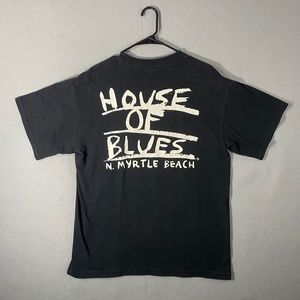 Vintage House Of Blues Myrtle Beach Black T Shirt USA Made Size Large